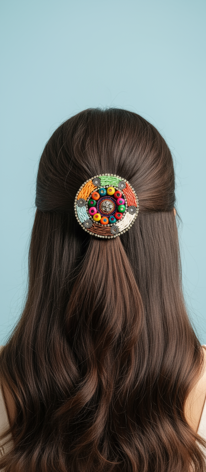 Hair Brooch Rounded multi-colour -PC 1