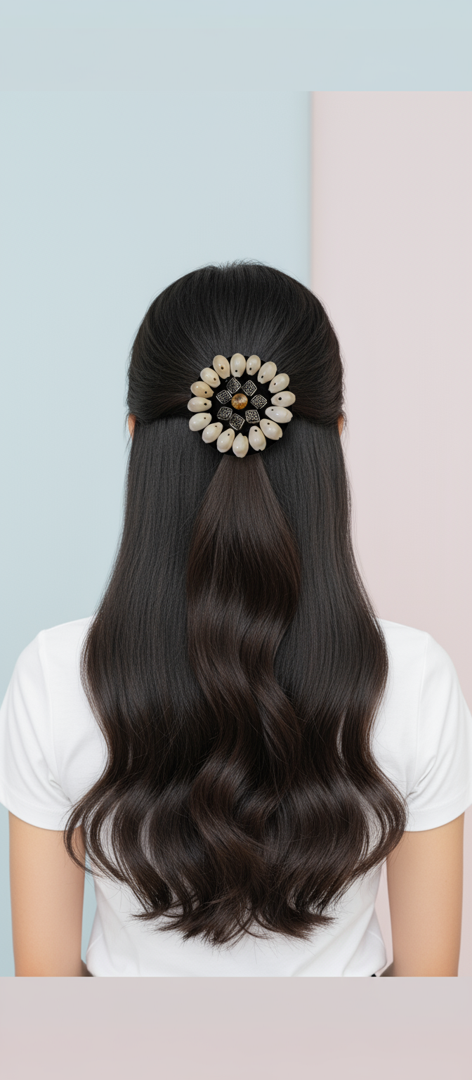 Hair Brooch Shell Covered - PC2